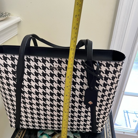 NWT Kate Spade K9148 Cara Large Tote Shoulder Bag in Houndstooth Print - Picture 7 of 9